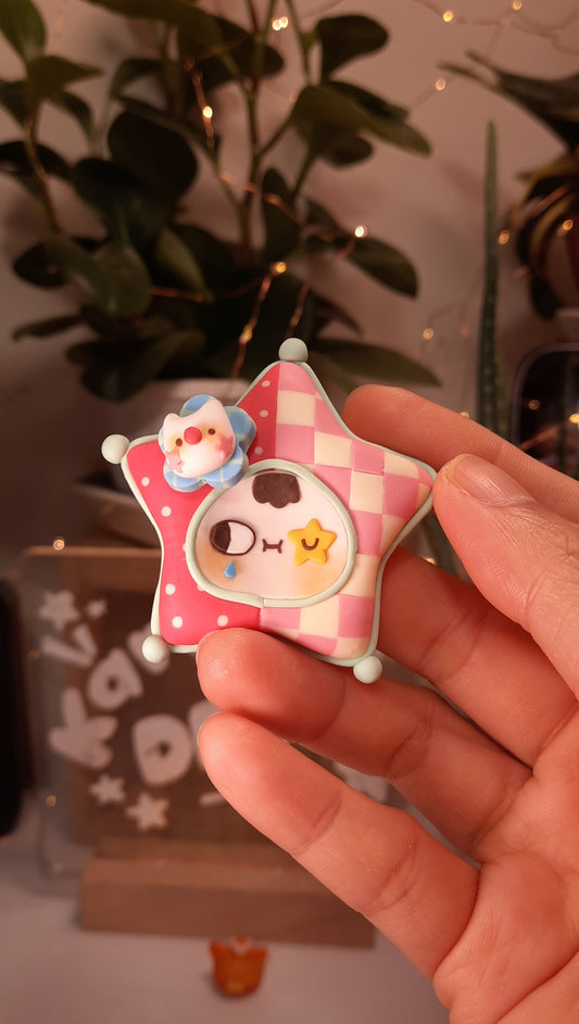 . Star Clown Worry Stone . Pinky  [ Pre-order ]