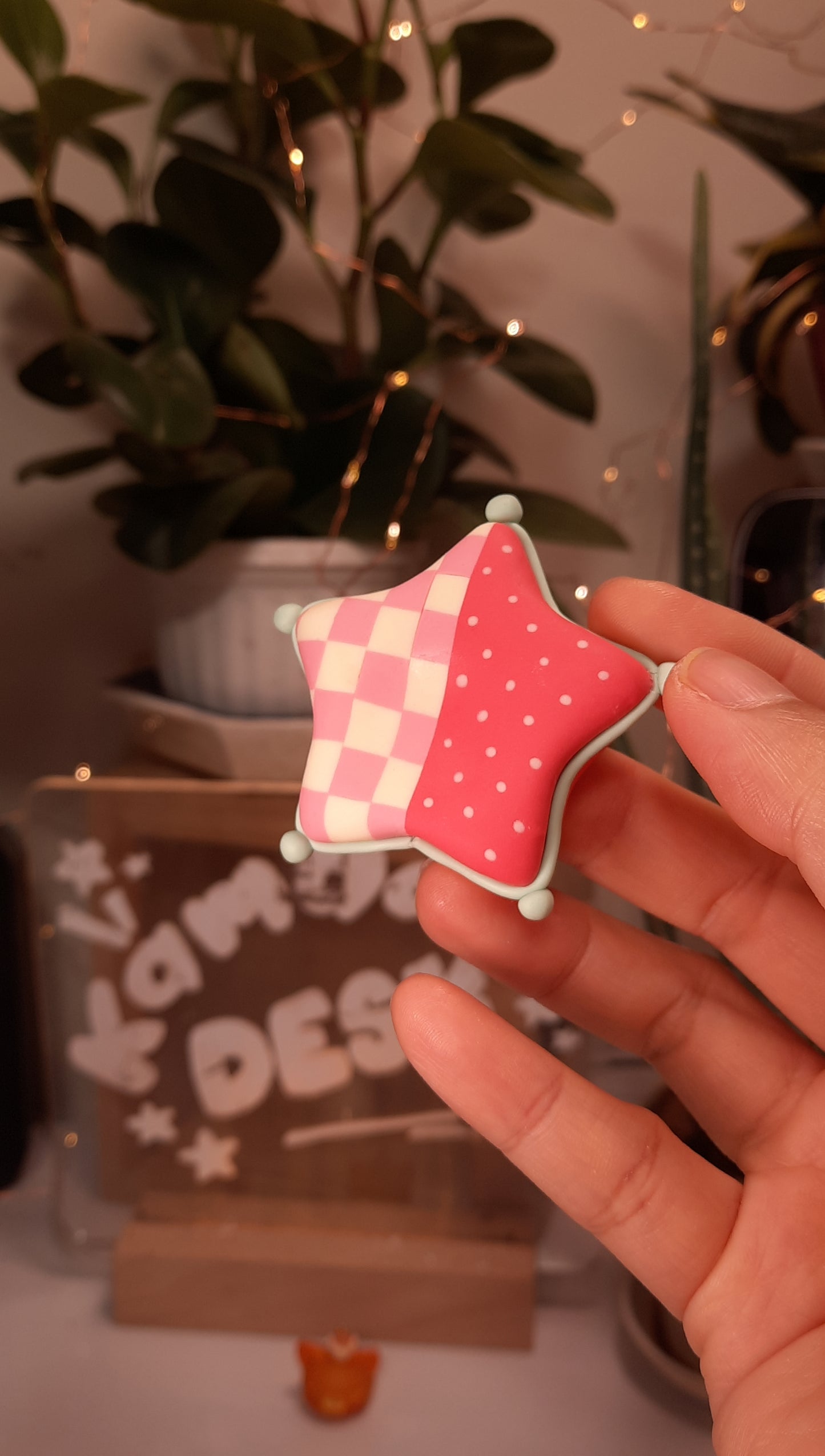 . Star Clown Worry Stone . Pinky  [ Pre-order ]