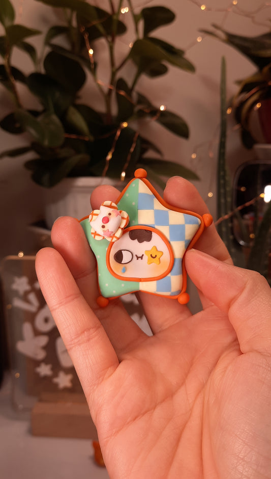 . Star Clown Worry Stone . Blue  [ Pre-order ]