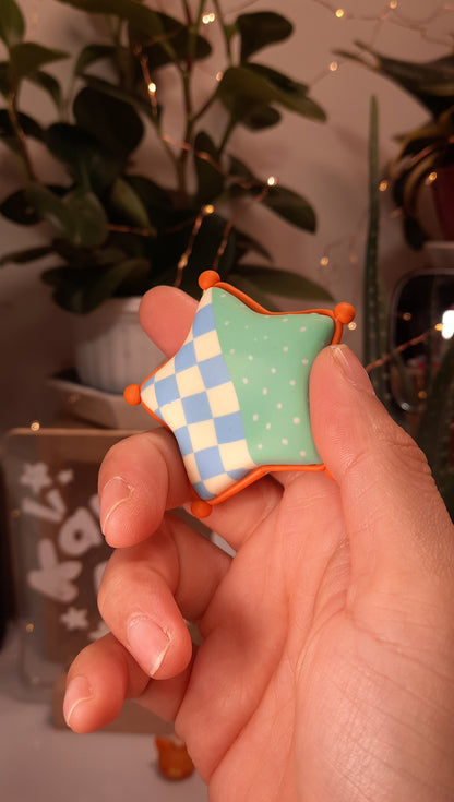 . Star Clown Worry Stone . Blue  [ Pre-order ]